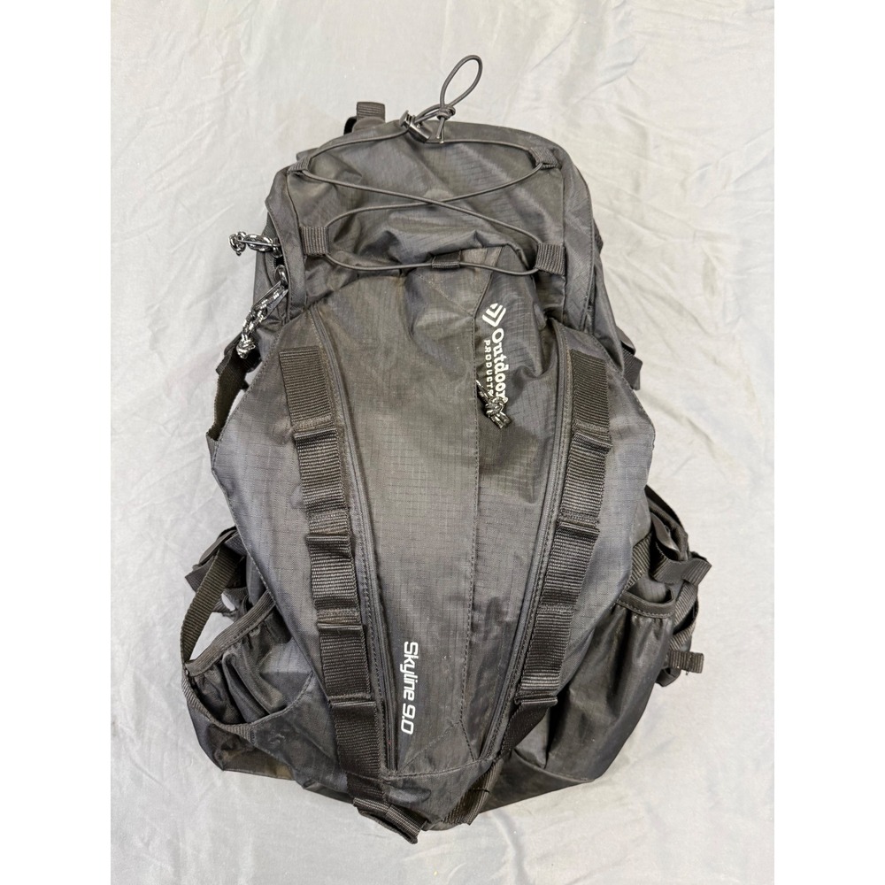 Outdoor Products Skyline 9.0 Hiking Backpack Black Ripstop Technical Daypack